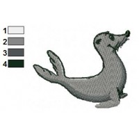 Cartoon Seal Embroidery Design